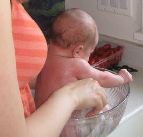 baby in bowl